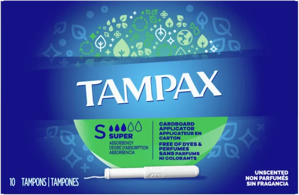 Tampax Cardboard Applicator Super Tampons Unscented 10ct - HTH007