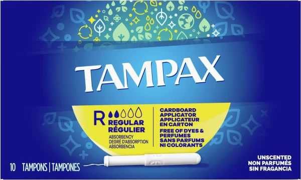 Tampax Cardboard Applicator Regular Tampons Unscented 10ct - HTH008