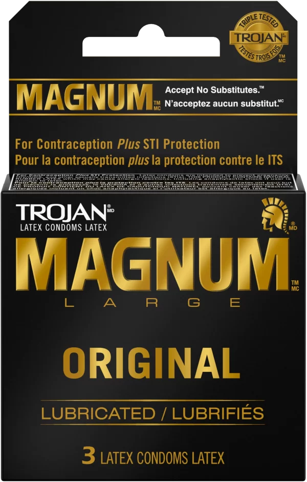Trojan Magnum Large Original Lubricated Latex Condoms 3ct - HTH010