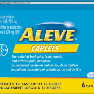 Aleve Caplets Naproxen Sodium Tablets USP 220mg 6ct - HTH014