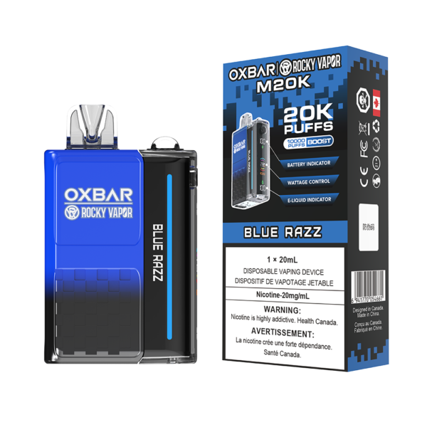 Oxbar - Rocky Vapor - M20K- 20000 Puffs - Blue Razz- Pack of 5