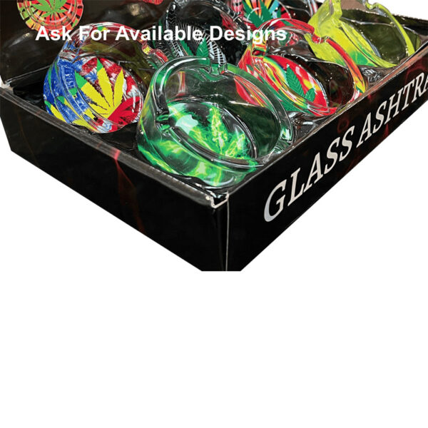 Glass ashtray- 6 Glass Ashtray in a Display .