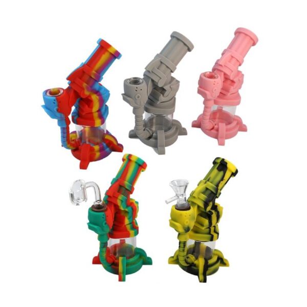 Funky Microscope Silicon Bong with glass,Size 7 Inch