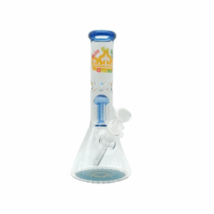11 INCH 5 MM KIN BEAKER BONG WITH MATCHING COLORED PERC, BLUE